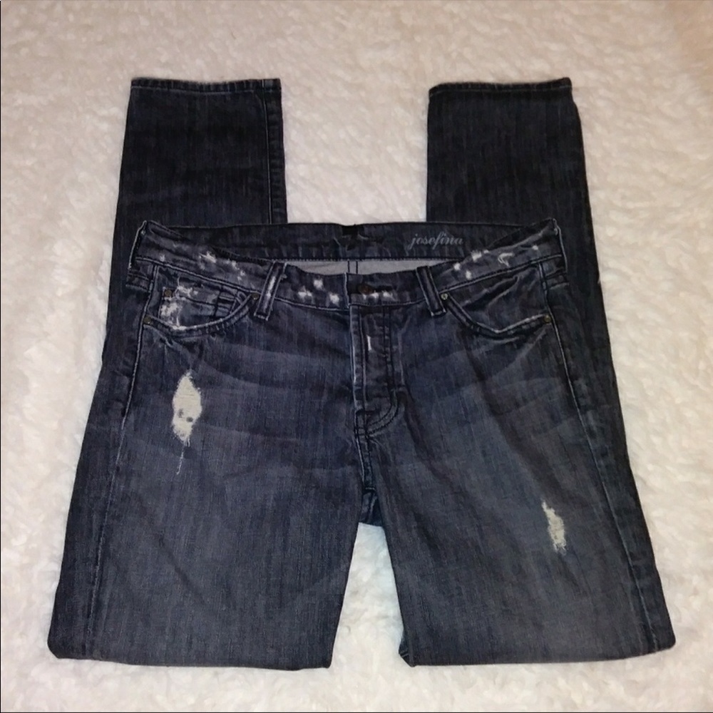 7 for all Mankind Josefina Distressed Dark Jeans